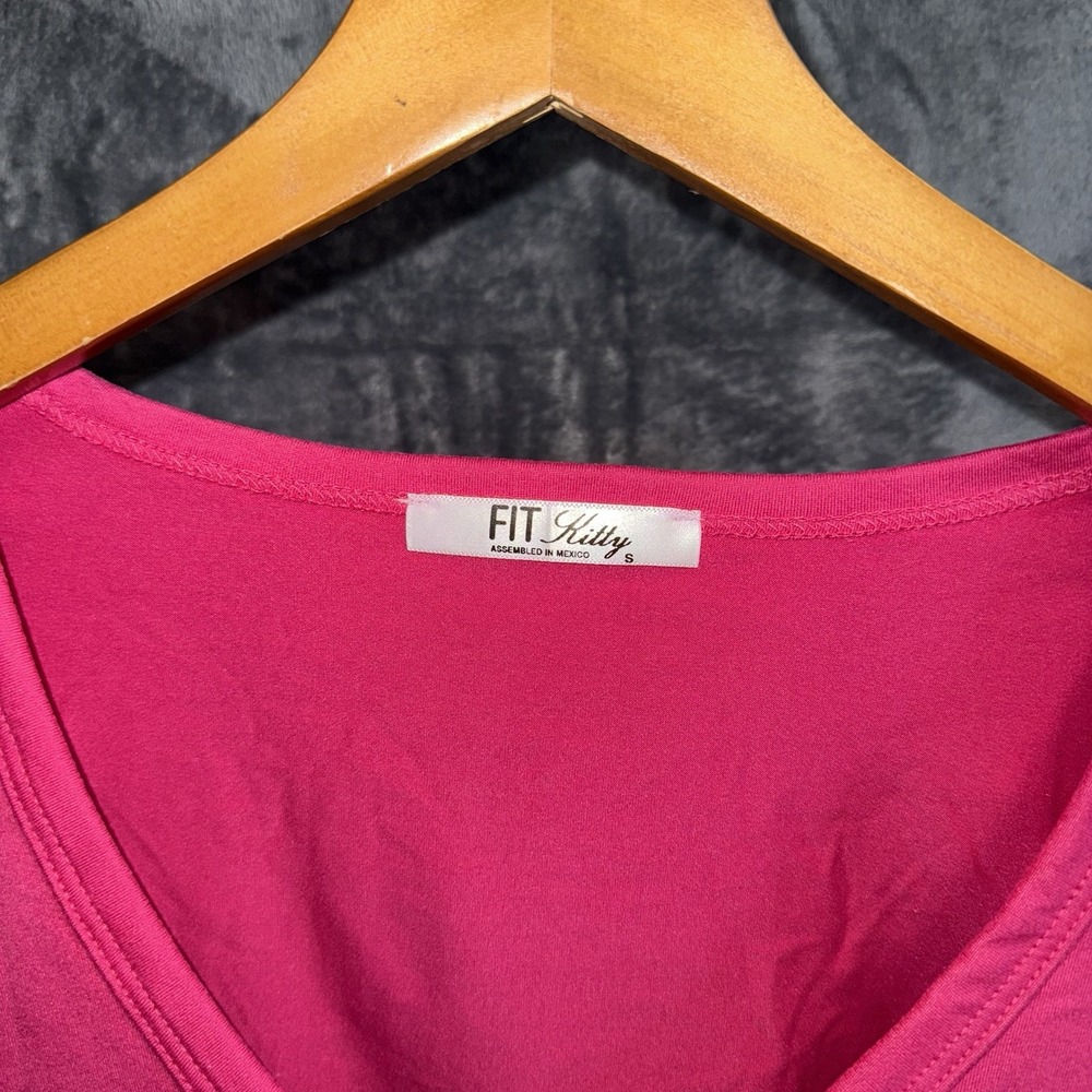 Fit Kitty Women's Size S Pink Long Sleeve Crop Top New No Tags 028 - Picture 3 of 4